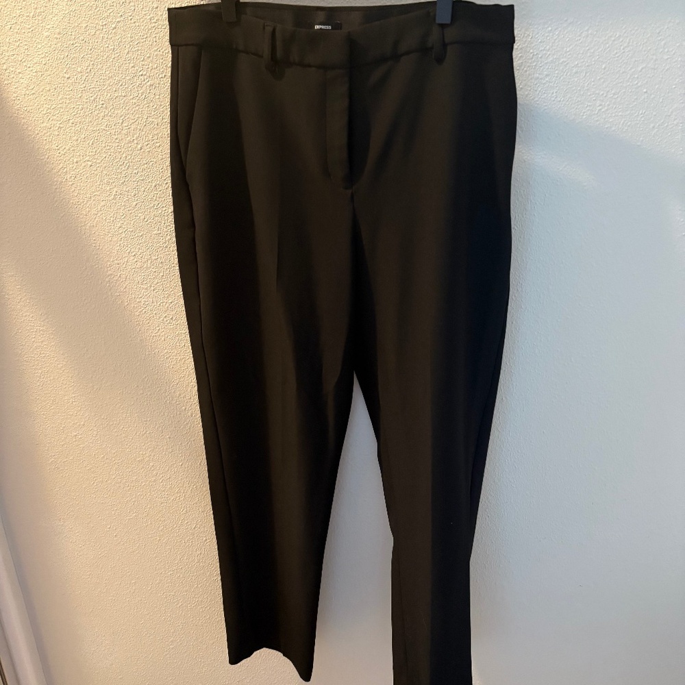 Black ankle straight dress pants